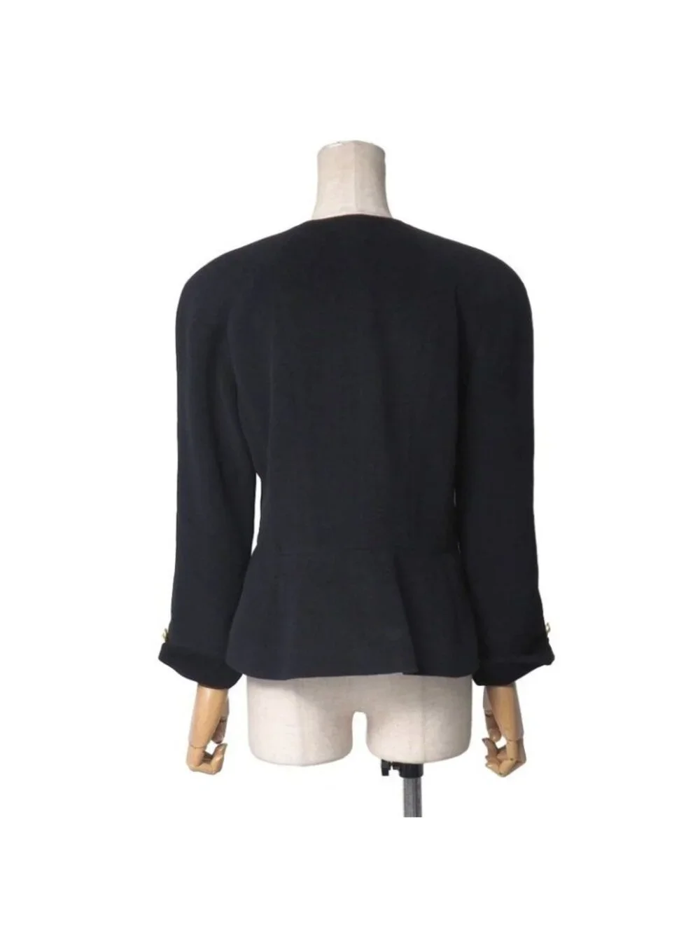 Dior Vintage Collarless Jacket 9 CD Button Angora Blend Wool